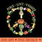 Peace Love Veggies Funny Vegetarian Veganism Animal Lover - PNG download - Bold & Eye Catching
