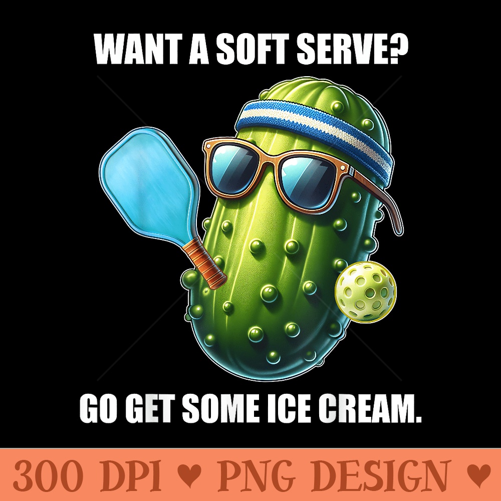 Soft Serve Ice Cream Pickleball Pickle Ball Player Lover - PNG Clipart for Graphic Design - Perfect for Sublimation Mastery
