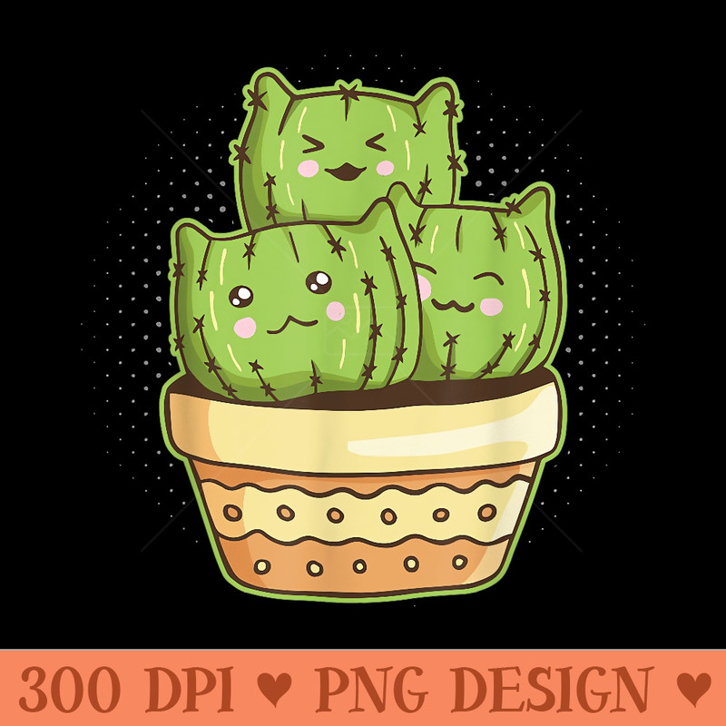 Cat Cactus Gardening Succulent - PNG Templates - Easy To Print And User Friendly Designs