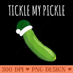 funny matching couple his and her tickle my pickle christmas - png clipart for graphic design
