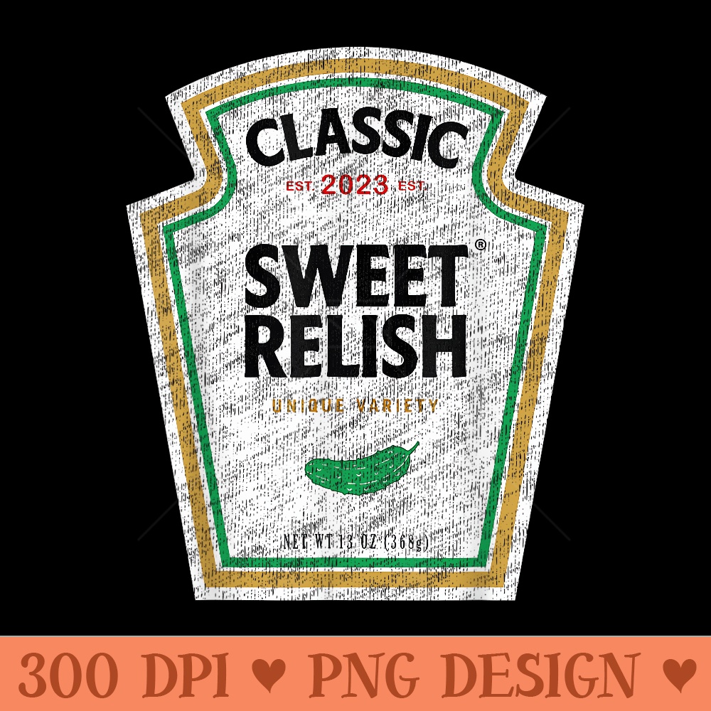 Sweet Relish DIY Halloween Condiment Green Pickle - Design PNG template - Unique And Exclusive Designs