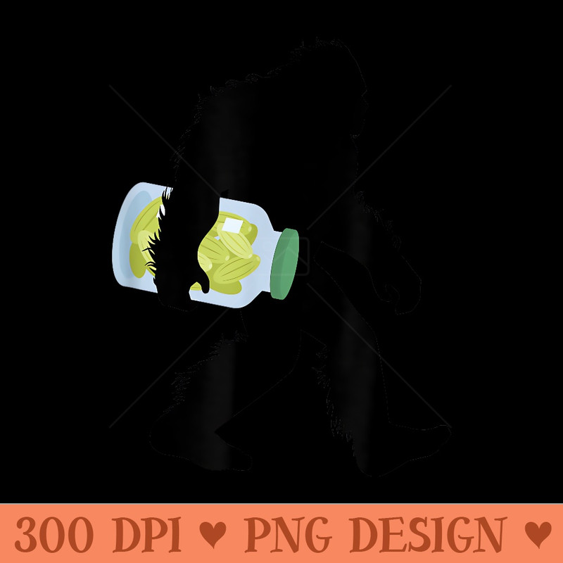Bigfoot Carrying Pickles Sasquatch Pickling - Transparent PNG Clipart - Revolutionize Your Designs