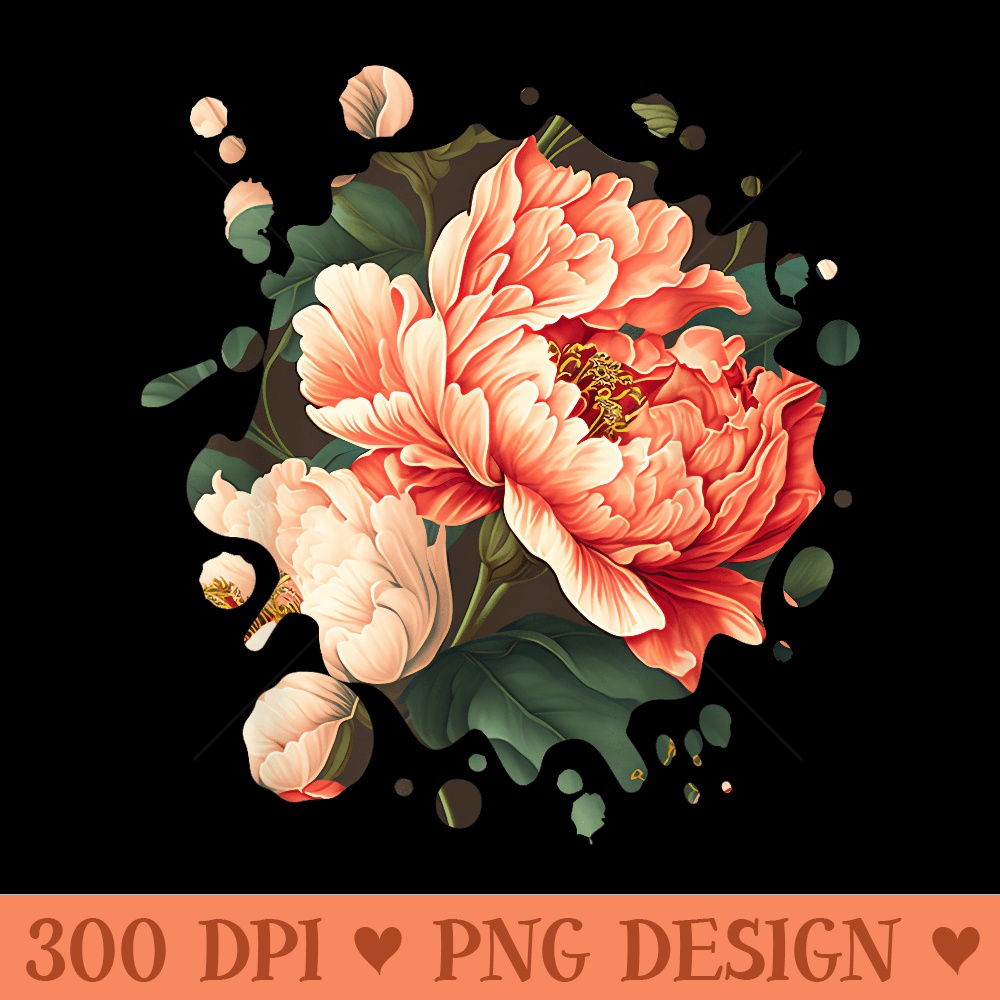 Vintage Peony Inspired Flower Plant Lover Funny gardening - PNG design downloads - Perfect for Sublimation Mastery