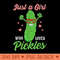 Just A Girl Who Loves Pickles Cute Pickle Food Party - Transparent PNG download - Premium Quality PNG Artwork
