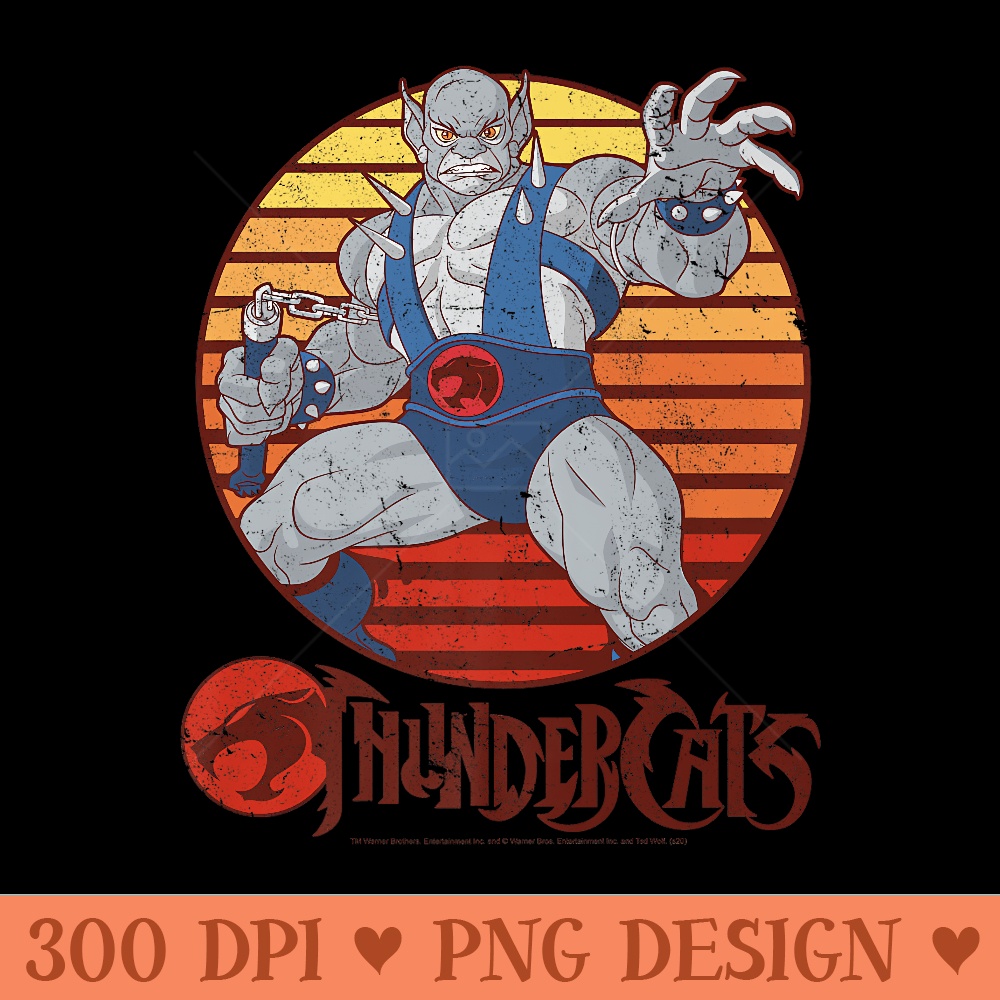 ThunderCats Panthro Retro Sunset Premium - PNG Templates - Trendsetting And Modern Collections