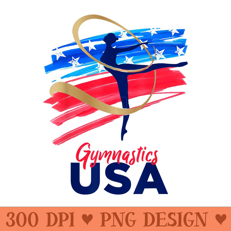Gymnastics USA Support the Team USA Flag - PNG download with transparent background - Perfect for Sublimation Mastery