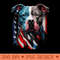 American Pitbull Terrier USA Flag Patriotic Dog - Design PNG template - Create with Confidence