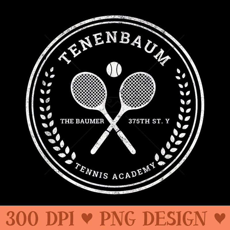 Tenenbaum tennis academy modern vintage logo - High Resolution PNG image download - Enhance Your Apparel