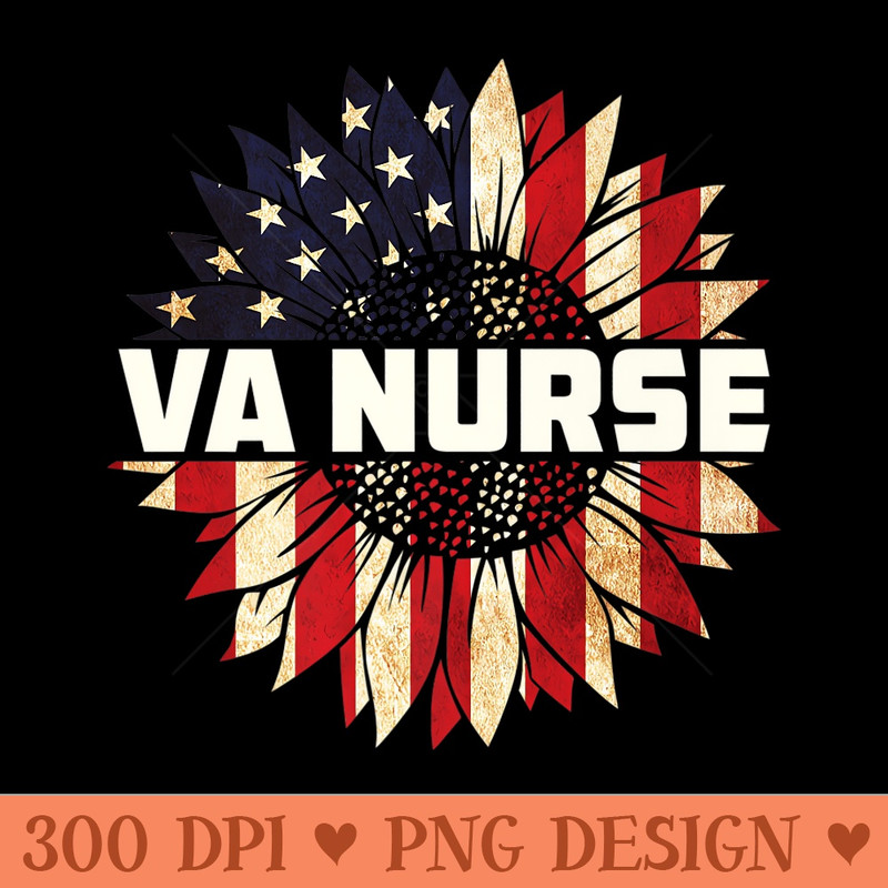 VA Nurse Real American Hero 4th of July US Patriotic Vintage Premium - PNG download for graphic design - Stunning Sublimation Graphics