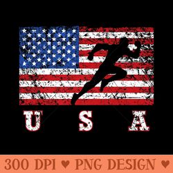american flag track field , usa , track team - png design assets