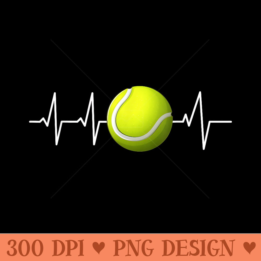 Tennis Heartbeat ECG Athlete - PNG design downloads - Quick And Seamless Download Process