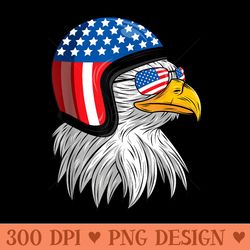 funny eagle mullet helmet usa 4th of july american flag - design png template