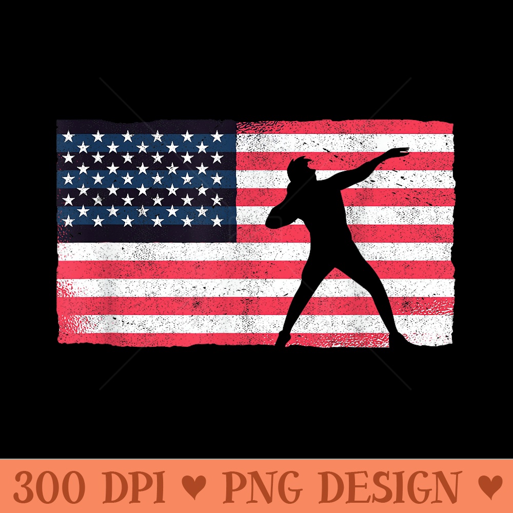 Shot Putter American Flag USA Throw Track And Field Shot Put - High Resolution PNG Designs - Limited Edition And Exclusive Designs
