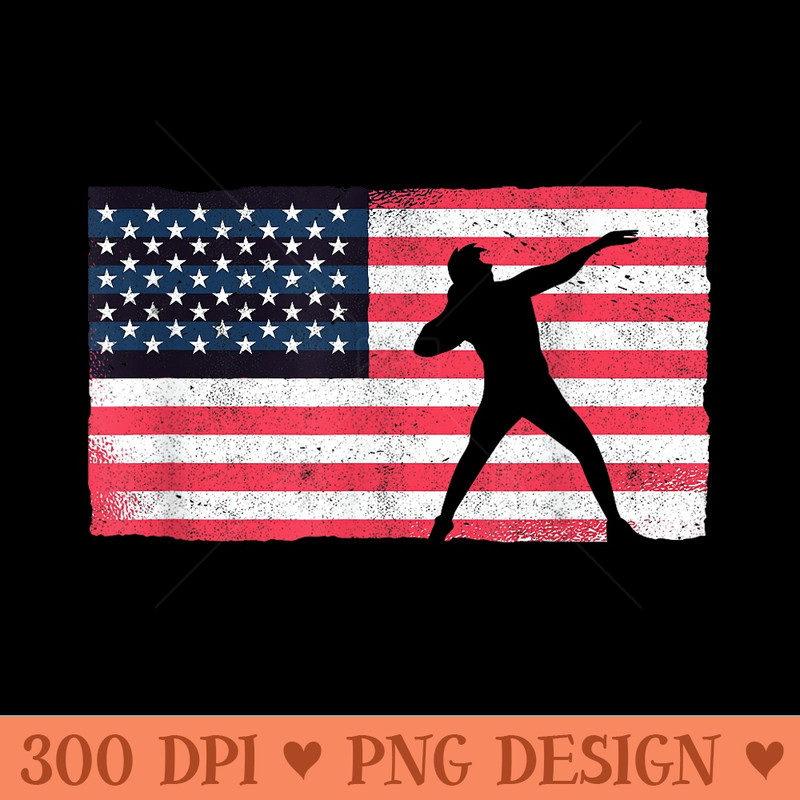 Shot Putter American Flag USA Throw Track And Field Shot Put - High Resolution PNG Designs - Limited Edition And Exclusive Designs