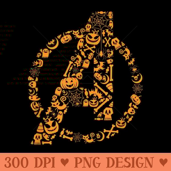 Marvel Halloween Avengers A Logo - PNG design downloads - Perfect for Sublimation Art