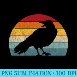 1980s retro crow men raven merch distressed bird - trendy png designs