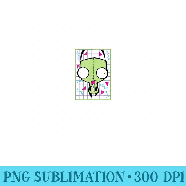 Invader Grid Invader Zim Gir 90s Grid - Exclusive PNG designs | Inspire Uplift