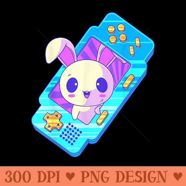 Kawaii Gamer Bunny Rabbit Pastel Goth Japanese Anime Menhera - Printable PNG Images - Trendsetting And Modern Collections