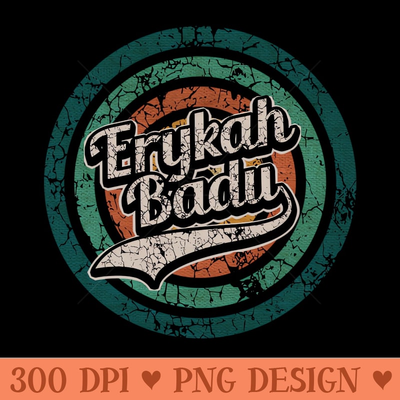 Erykah Badu Retro Circle Crack Vintage - High Resolution PNG Designs - Perfect for Personalization