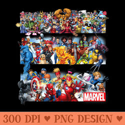 marvel universe classic retro vintage comic group panels - png clipart