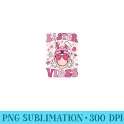 bunny rabbit face easter vibes groovy happy face women - png clipart