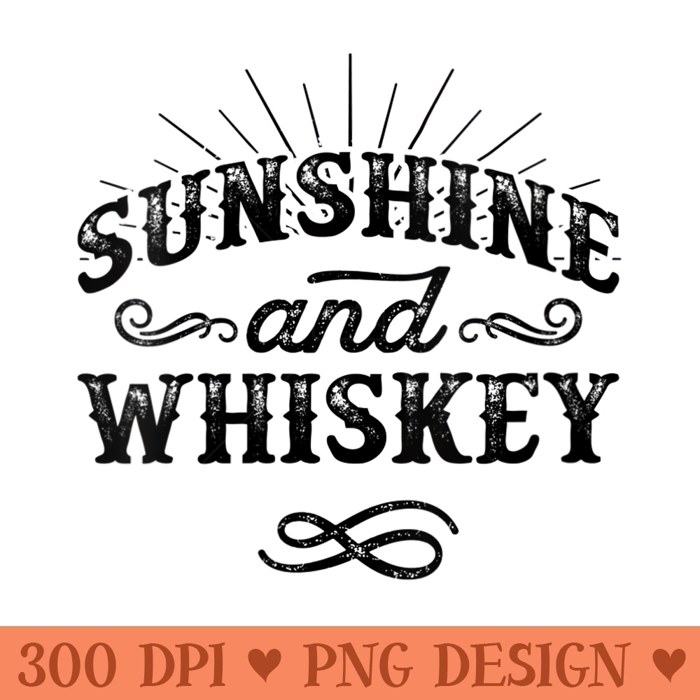 s Sunshine And Whiskey Ladies Cute Day Drinking - High Quality PNG download - Transform Your Sublimation Creations