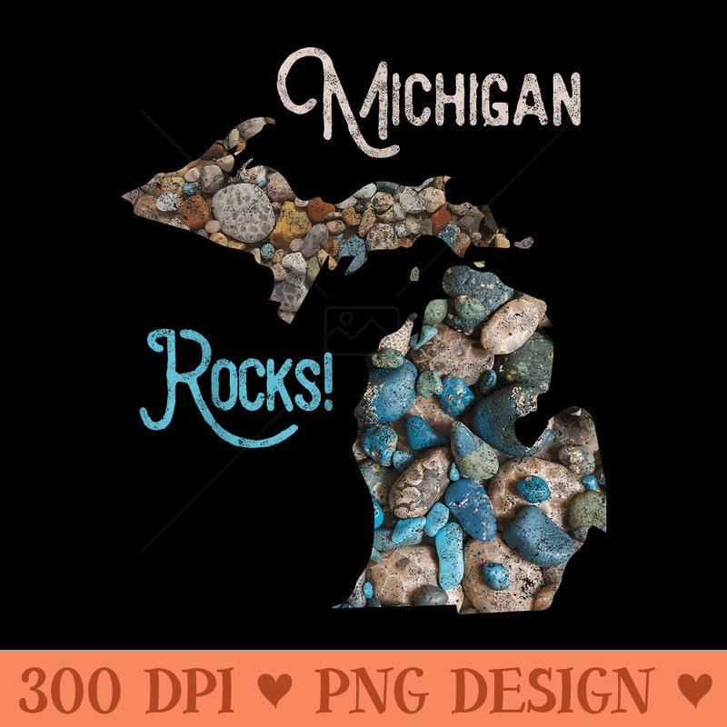Michigan Rocks Petoskey Stone Hunting Great Lakes State - Unique PNG Artwork - Premium Quality PNG Artwork