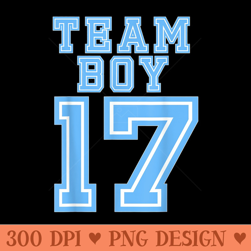 Team 2017 17 Baby Shower Gender Reveal Party Cute Blue - High Resolution PNG image download - High Resolution And Print Ready Designs