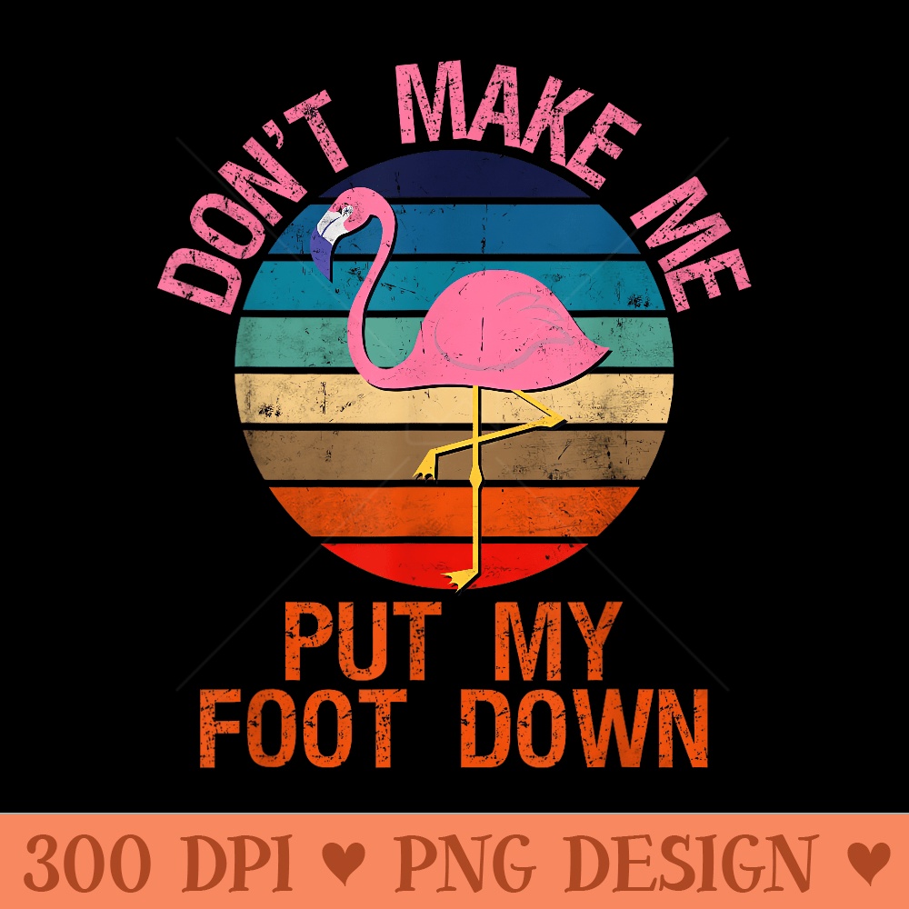 Dont Make Me Put My Foot Down Flamingo Summer Funny Retro - Printable PNG Graphics - Create with Confidence