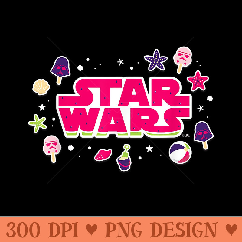 Star Wars Darth Vader Ice Cream Logo Summer Beach Vacation - High Quality PNG download - Perfect for Sublimation Art