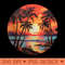 Retro Style 70s 80s 90s Vintage Palm Tree Tropical Beach - High Resolution PNG download - Limited Edition And Exclusive Designs