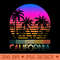 Retro Beach Tropical Californian Summer CA California - High Quality PNG Clipart - Bring Your Designs to Life