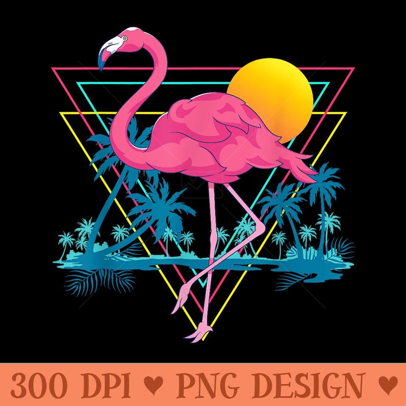 Pink Flamingo Beach Summer Vibes Palm Trees Tropical Summer - PNG design assets - Perfect for Sublimation Art