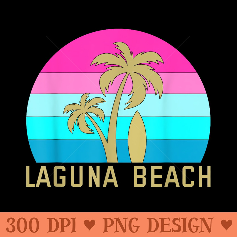 Surf Surfing Palm Tree Summer California Laguna Beach - Trendy PNG Designs - Eco Friendly And Sustainable