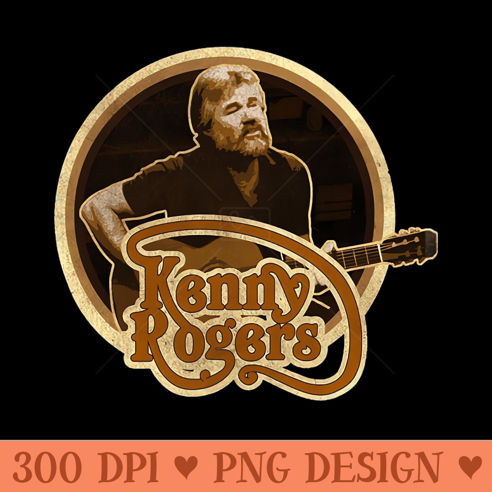 Kenny Rogers Vintage Country Music - PNG design downloads - Perfect for Creative Projects