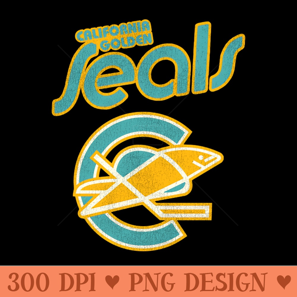 Retro Defunct California Golden Seals Ice Hockey - Exclusive PNG designs - Unlock Vibrant Sublimation Designs