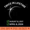 Twice In A Lifetime Solar Eclipse 2024 Total Eclipse - PNG Prints - Premium Quality PNG Artwork