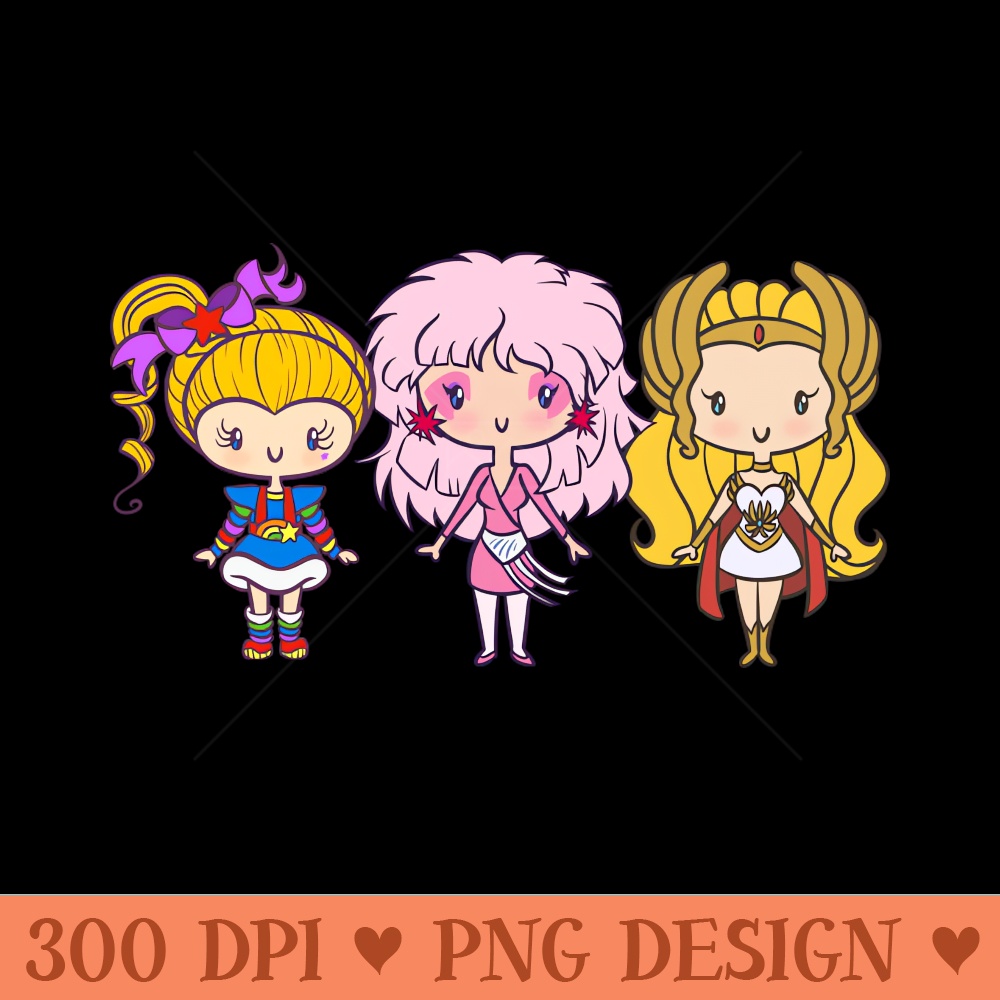 Lil CutiEs Eighties Ladies - High Quality PNG download - Perfect for Sublimation Art
