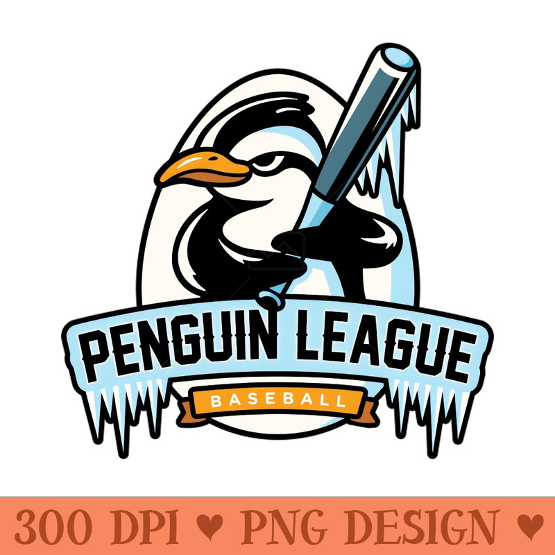 Penguin Baseball League - PNG Prints - Instant Access To Downloadable Files