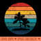 Retro Sunset with Palm Trees and seagull - Digital PNG Artwork - Bring Your Designs to Life