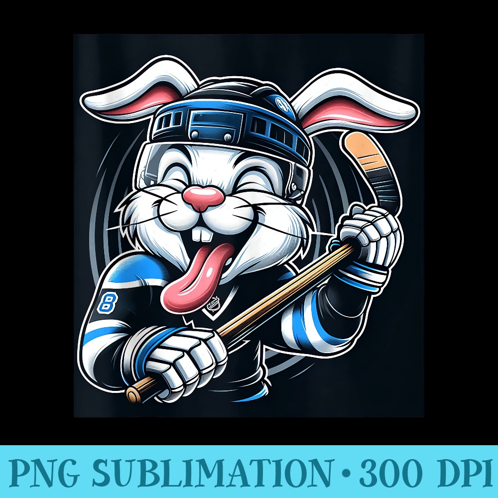 Hockey Bunny Easter Rabbit painting 3d sketch art animals - Shirt Graphic Resources - Defying the Norms
