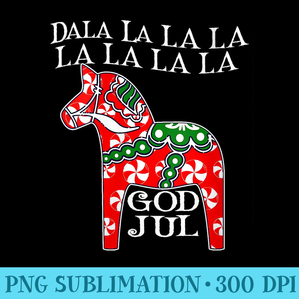 Womens Funny Swedish Christmas God Jul Dala Horse Dalahost - PNG Download Icon - Enhance Your Apparel with Stunning Detail
