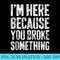 Im Here Because You Broke Something T Mechanic - Trendy PNG Designs - Bring Your Designs to Life