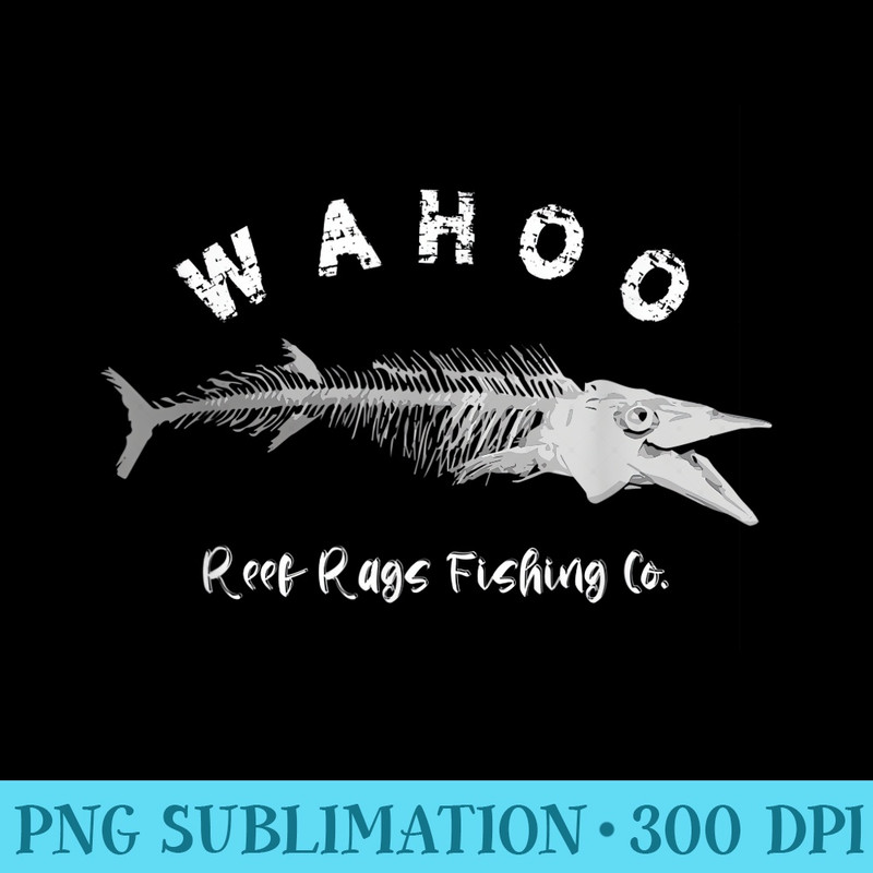 Reef Rags Wahoo Fish Bones - PNG Clipart Download - Transform Your Sublimation Creations