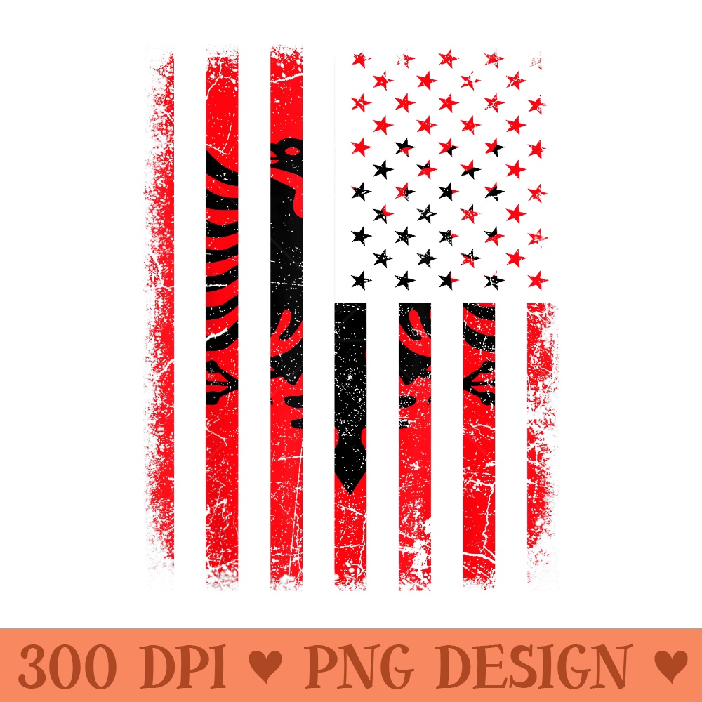 Albanian American Flag Albania America Pride Heritage - Digital PNG Artwork - Revolutionize Your Designs