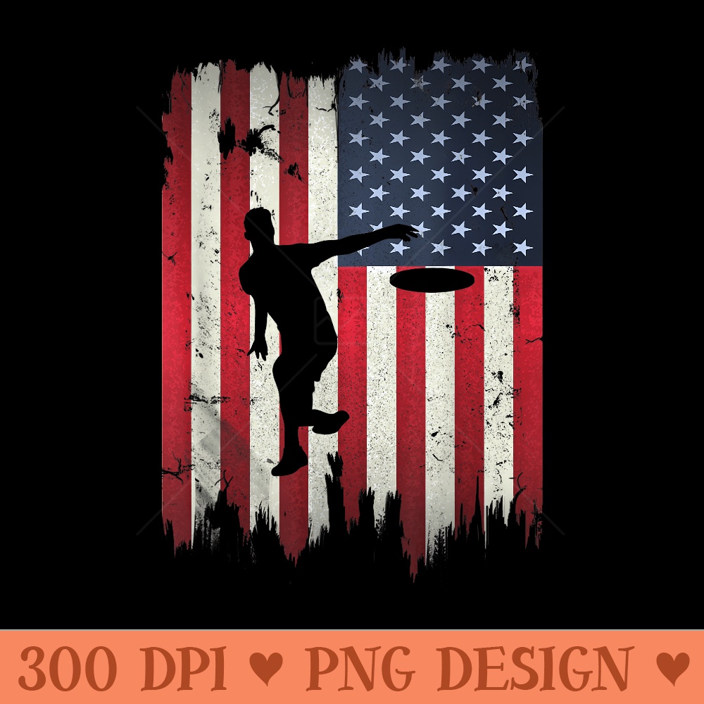 Ultimate Frisbee Disc Golf USA American Flag 4th of July - PNG Design Files - Instant Access To Downloadable Files