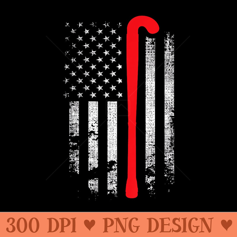 Patriotic Field Hockey Player Hockey Fan USA Flag - Trendy PNG Designs - Spice Up Your Sublimation Projects