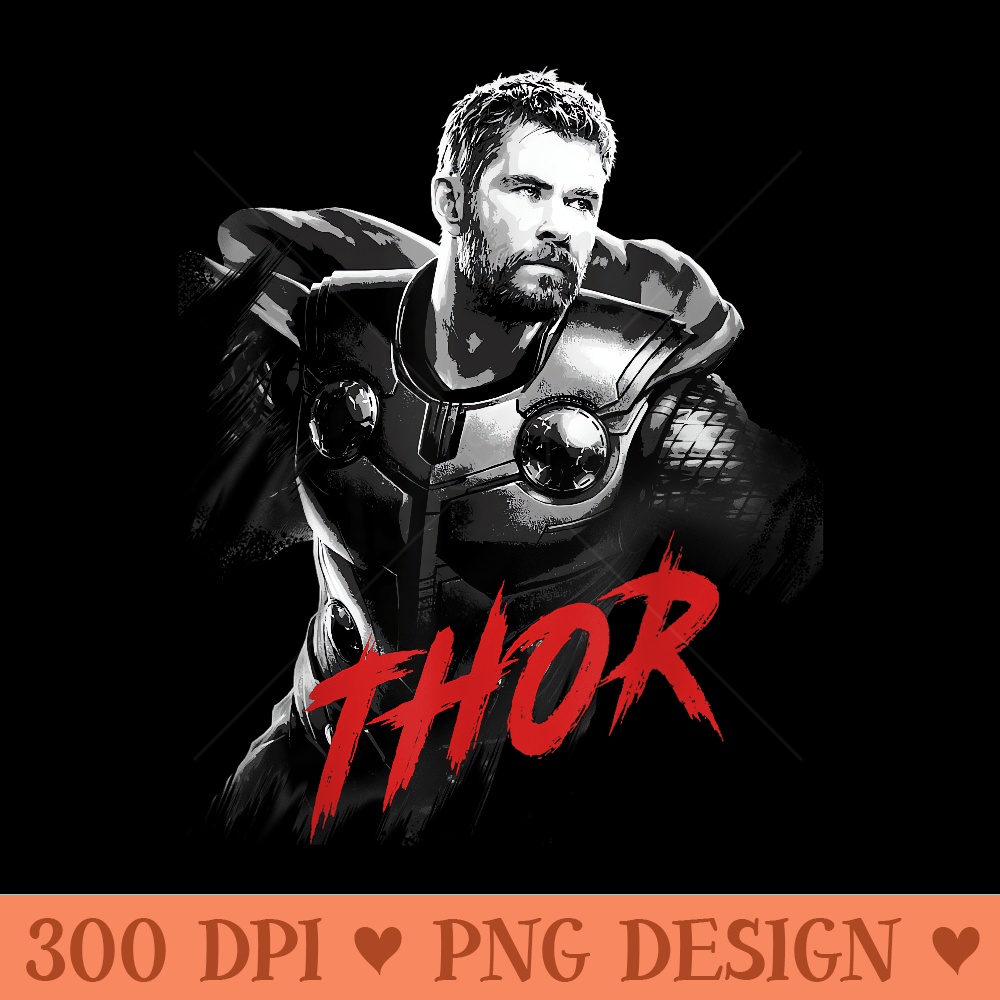 Marvel Avengers Endgame Thor Tonal Portrait Graphic T - Unique Sublimation PNG Download - Trendsetting And Modern Collections