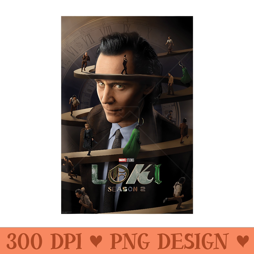 Marvel Studios Loki Season 2 TVA Spiral Ramp Run Poster - High Quality PNG Clipart - Unique And Exclusive Designs