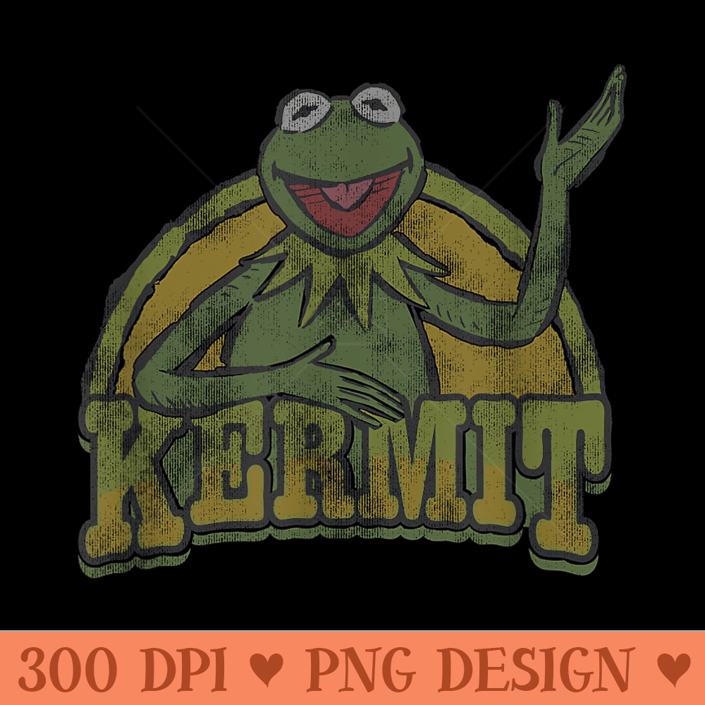 Disney The Muppets Vintage Retro Kermit The Frog Smile Logo - PNG download with transparent background - Easy To Print And User Friendly Designs